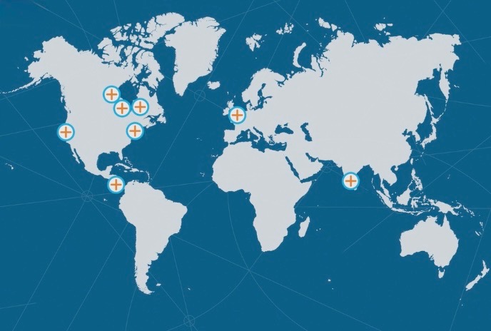 Map of global locations